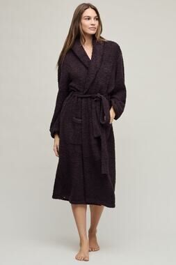 Barefoot Dreams CozyChic Adult Robe in Umber Purple EUC Size 1 S/M